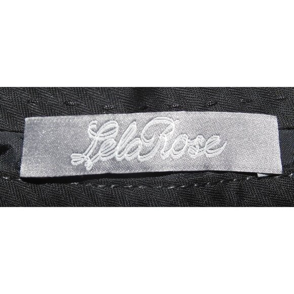 LELA ROSE Black Sateen Wide Leg Dress Pants Women's Size 12 Made in USA - Picture 2 of 7